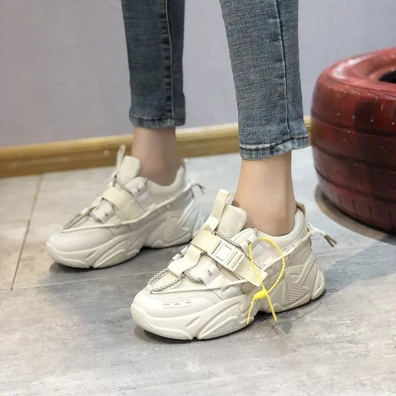 

Женские кроссовки на массивной платформе, удобная Вулканизированная обувь для пожилых людей, 2020