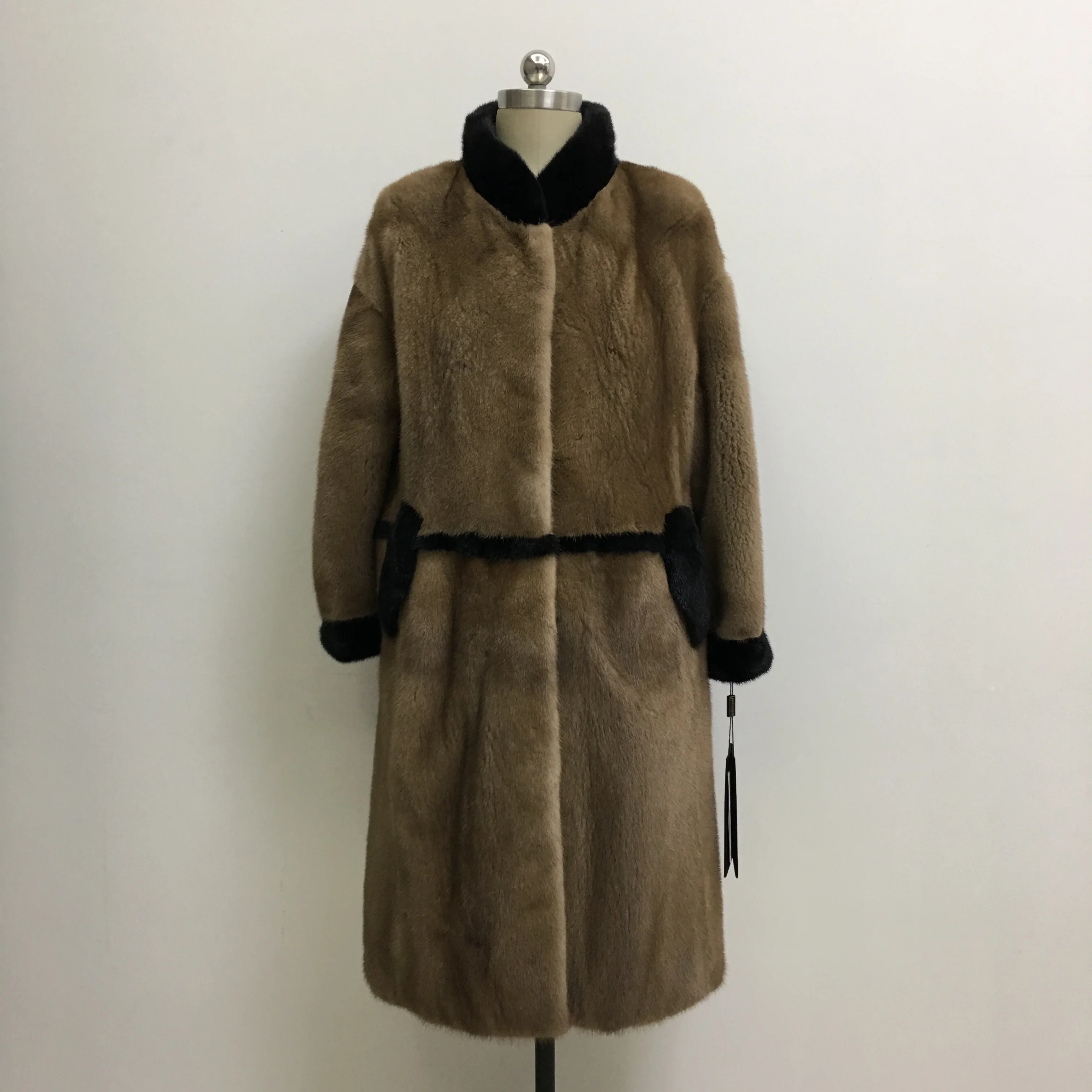 

Шуба из натурального меха норки 2020 Новая мода с воротником 105 см длина