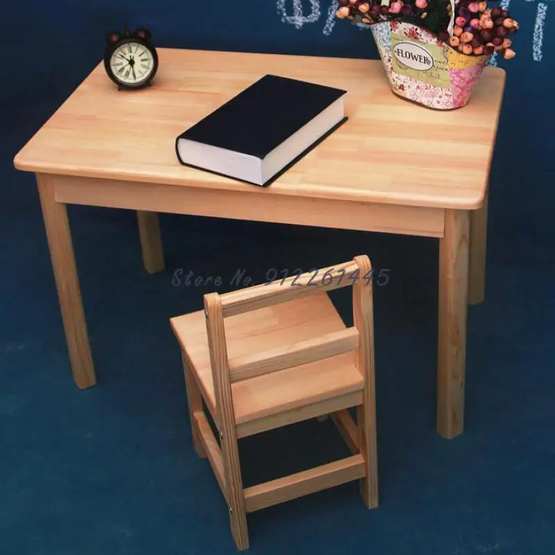 Рекламные Детские Обучающие столы и стулья из сосны маленький стол для детского