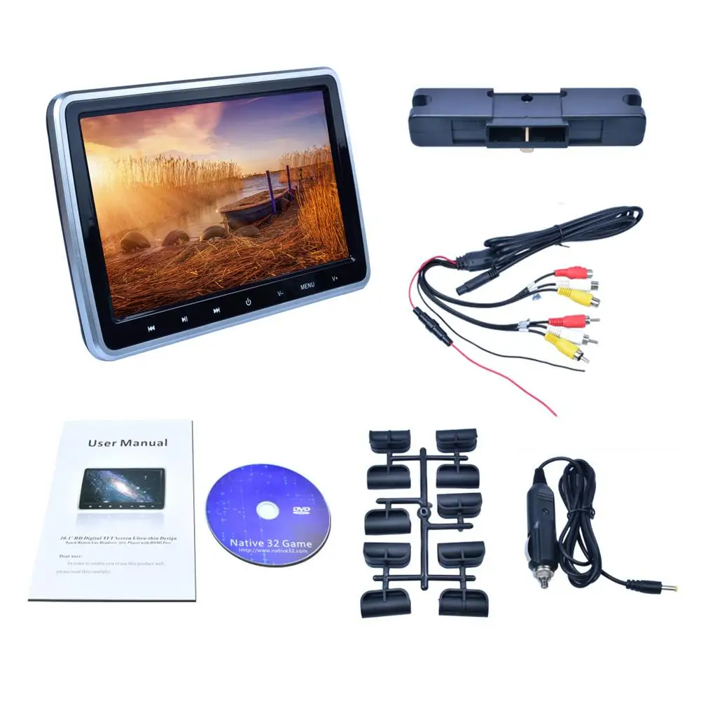 

10.1 Inch LCD Screen Car Seat Headrest DVD Player Car Headrest Monitor 1024*600 Automotive Electronic Accessories Drop Shipping