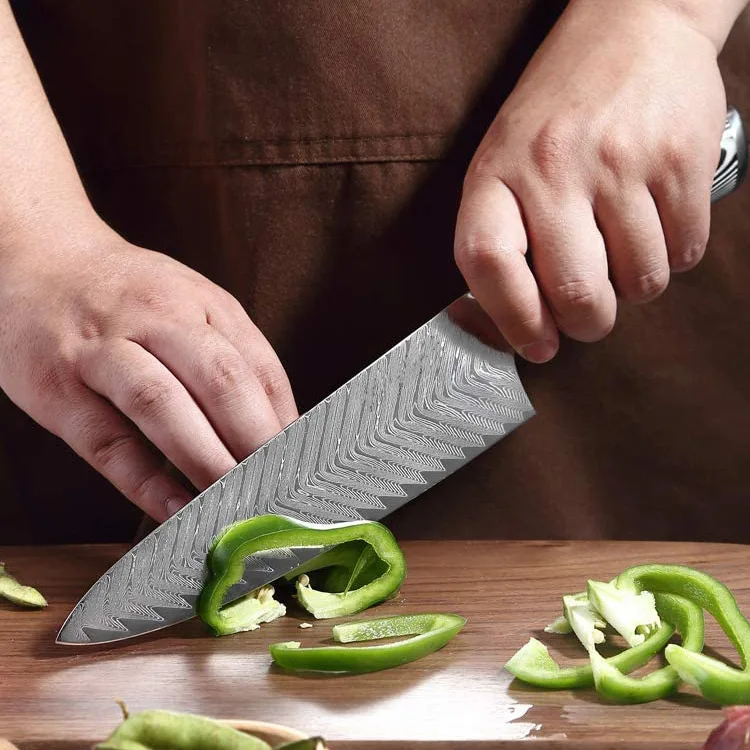 Дамасские Ножи нож шеф-повара японский кухонный дамасский VG10 67 слоев ножи из