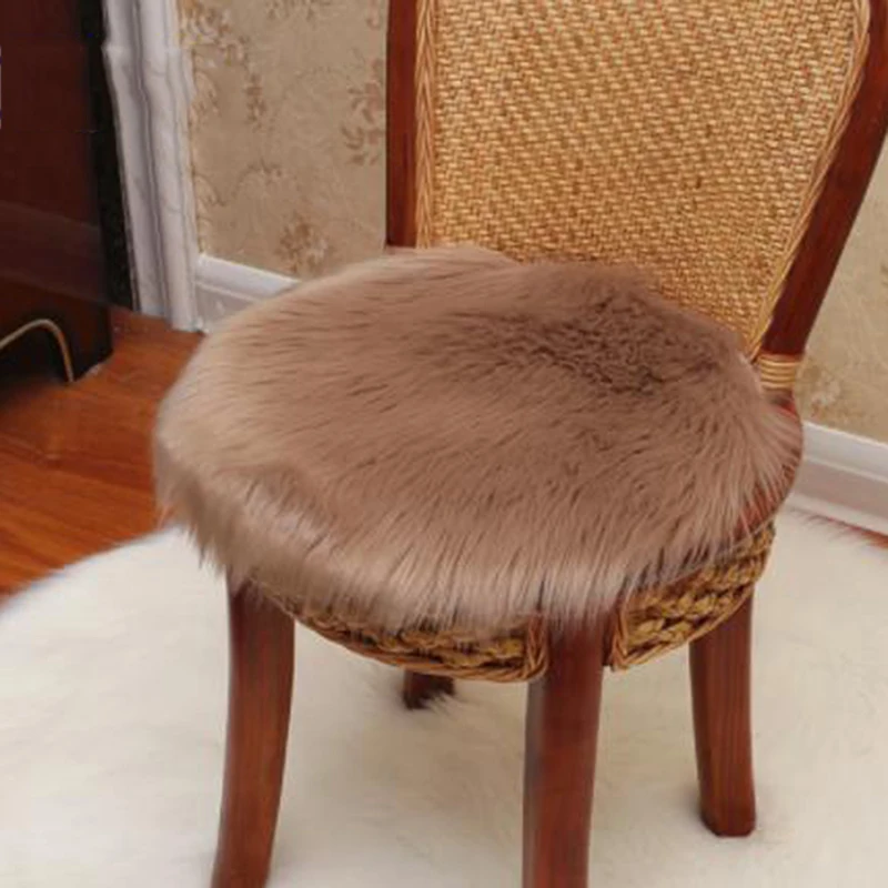 Soft Faux Fur Mat Rug Chair Cover Household Bedroom Warm Sofa Pad Eco-friendly Round Carpet For Home Decoration | Дом и сад