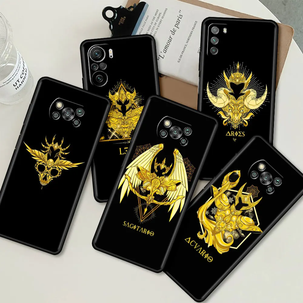 

Tpu Phone Case for Xiaomi Mi Poco X3 NFC M3 Pocophone F1 F3 GT Redmi K40 Pro For Mi 10T Pro Soft Cover Anime Saint Seiya Logo