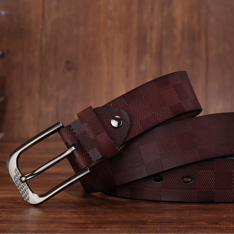 Aoluolan Plaid Man Woman Designer Fashion Casual pin Buckle Belts Width 38mm classic luxury high quality brand belt
