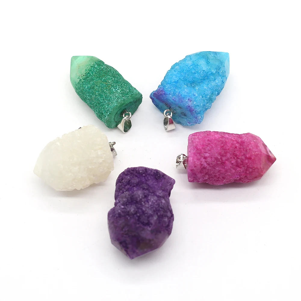 Натуральные камни, драгоценные камни, разноцветный кристалл, кластер, пуля, украшение, подвеска ручной работы, поделки, ожерелье, аксессуары 20x38-23x40 мм