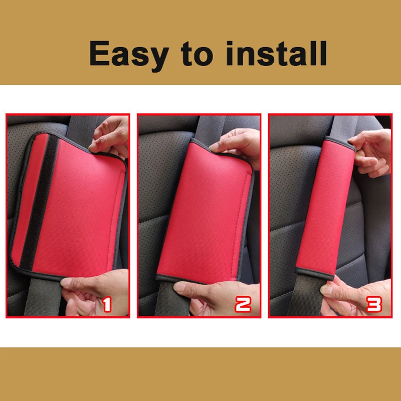 

Car Safety Belt Cover Protector 5 Colors Artificial Leather Comfortable Automobile Seat Belt Adjuster Protection Shoulder Pad