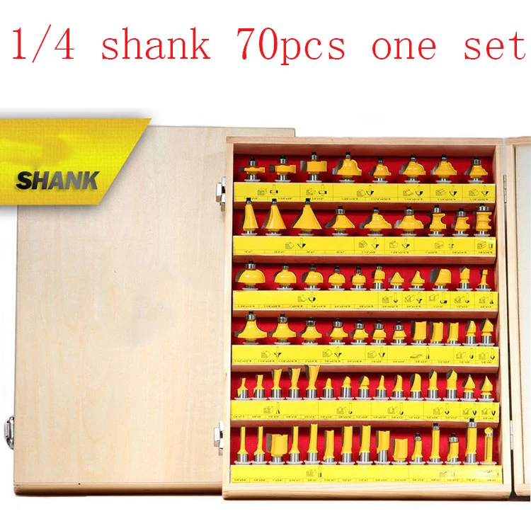 

free shipping 70pcs Milling Cutter Router Bit Set 6.35mm Wood Cutter Carbide Shank Mill Woodworking Engraving Cutting Tools