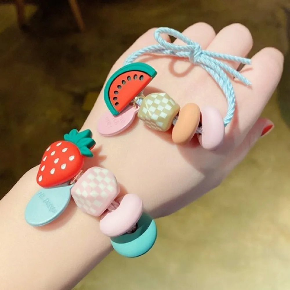 1 шт. резинка для волос милый фрукт эластичный новый стиль принцесса бисер