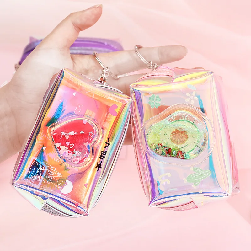 Маленькая сумка с лазерным наполнителем авокадо голографический женский