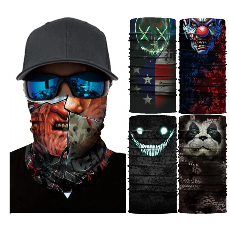 Новый модный уличный мужской волшебный шарф повязка на голову страшный клоун