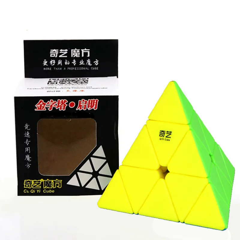 Picube-cubo m&aacute;gico Qiyi Qiming para ni&ntilde;os y adultos, Cubo de velocidad piramidal sin pegatina, rompecabezas de 3x3, juguetes para ni&ntilde;os y estudiantes-0
