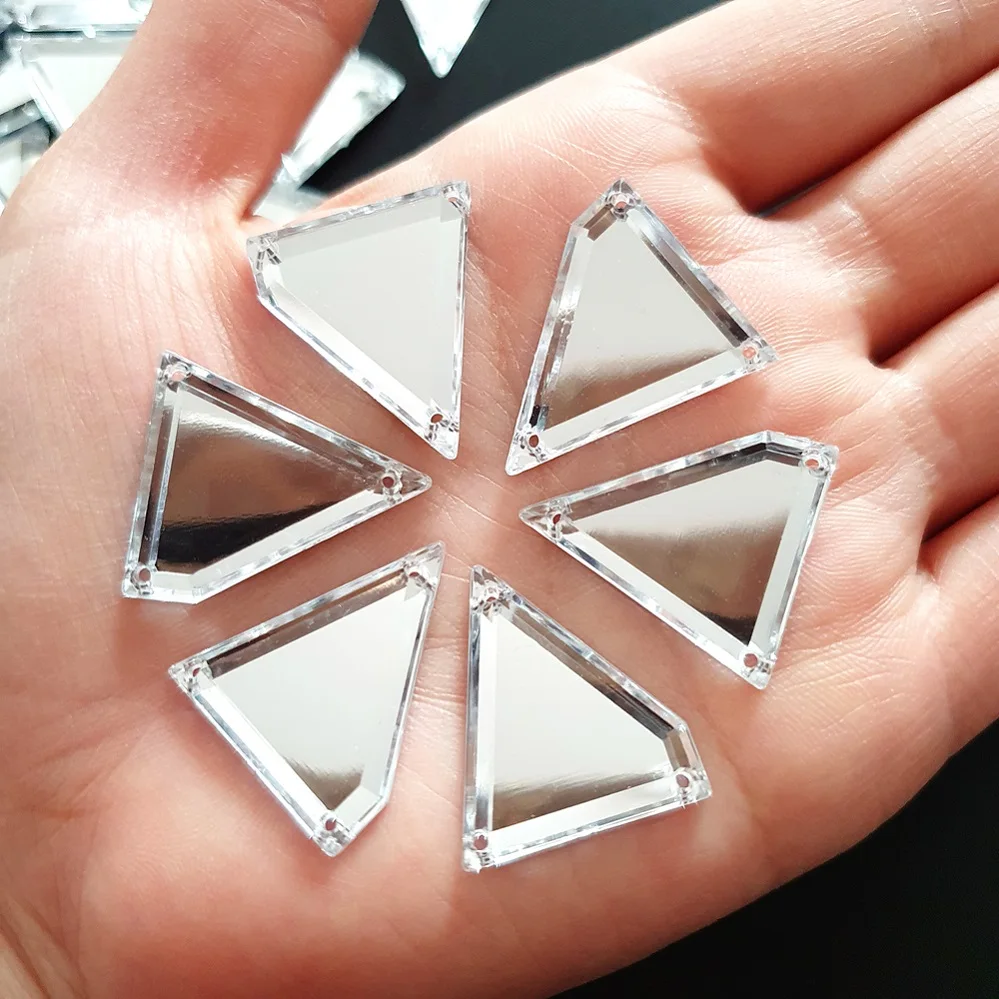 Акриловые зеркальные белые серебряные стразы 21x25 мм камни для шитья кристаллы