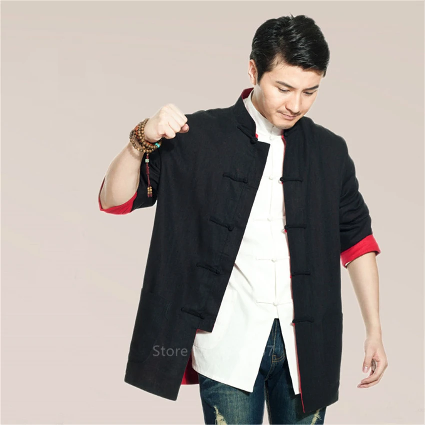 Костюм Тан из хлопка и льна винтажная Двусторонняя одежда топ традиционная