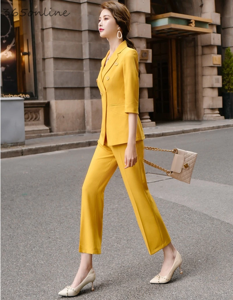 

Fashion Styles Formal Uniform Designs Pantsuits with Big Pants and Jackets for Women Business Work Wear OL Professional Blazers