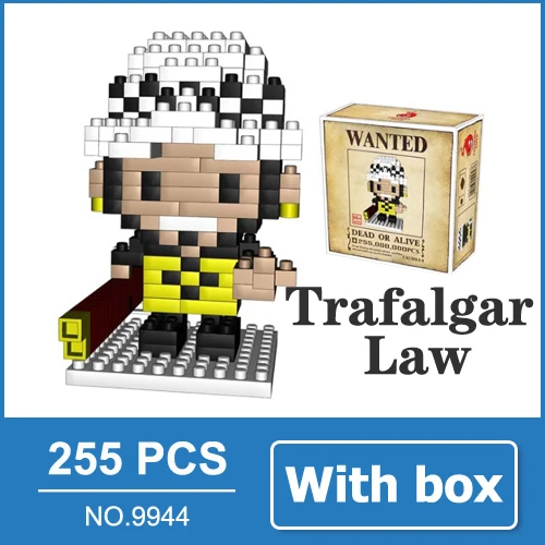 Law with box One Piece Ван Пис фигурки из аниме Луффи Эйс Нами Зоро Чоппер Санджи Робин фигурки аниме игрушка мини конструктор подарок для детей парень - Цвет: Law with box