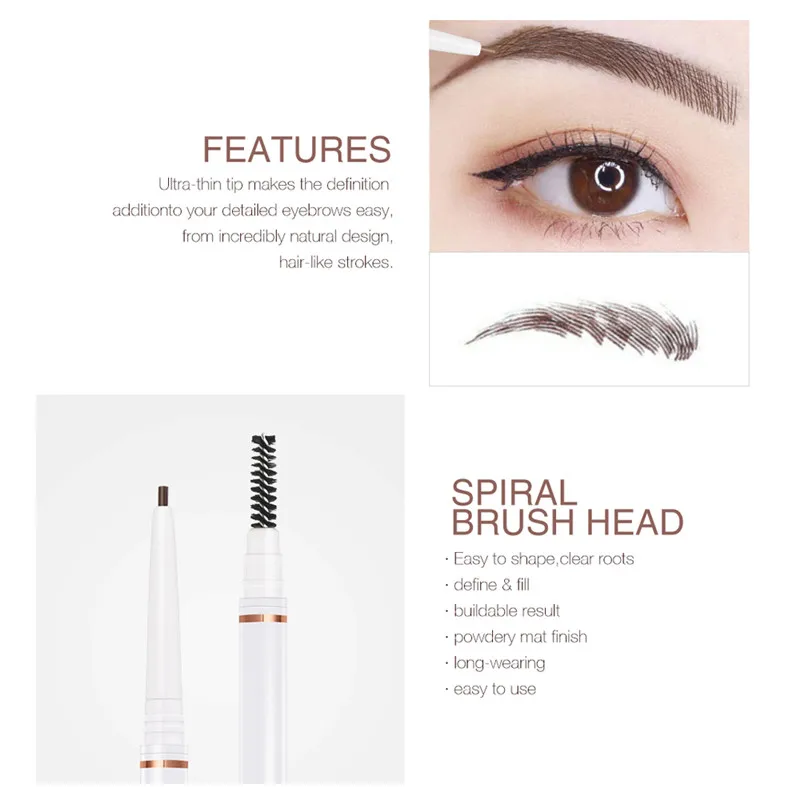 Фирменный карандаш для бровей ультра тонкий 1,5 мм Microblading Make Up beauty Косметика Водонепроницаемый стойкий 4 цвета карандаш для бровей