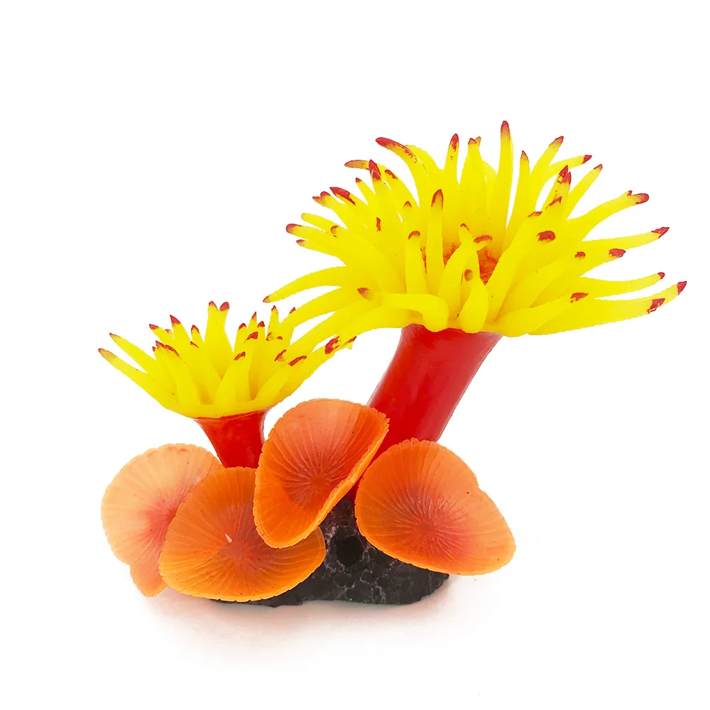 Силиконовый коралловый анемон украшение для аквариума Искусственный риф