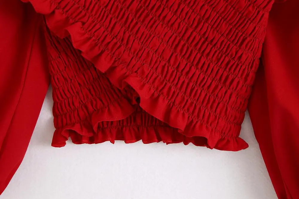 Long Sleeve Red Blouse Women Shirts Blouses Plaid Ladies Shirts Elegant Korean Blouse Women Blouse 2020 Feminine Blouse