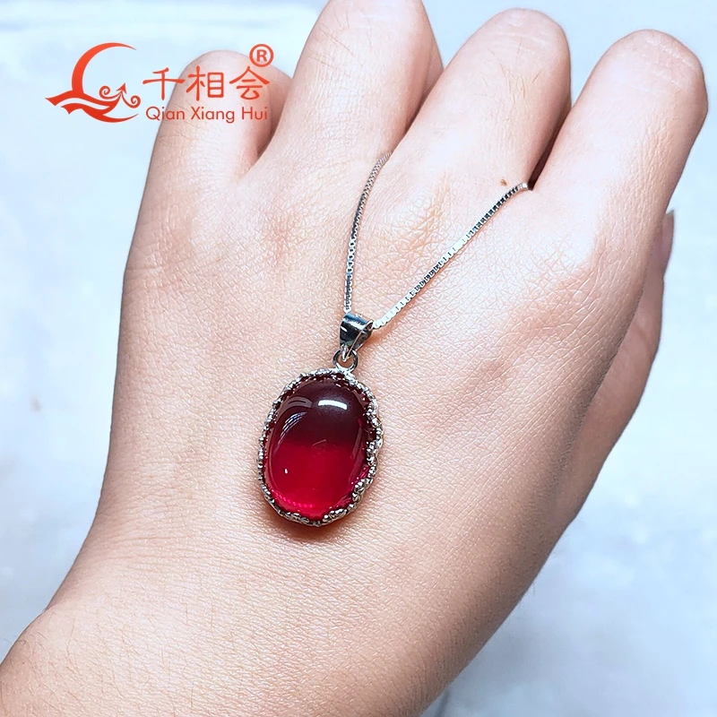 Красный рубин основной камень 925 серебро Мода 23ct 14*19 мм овальная форма
