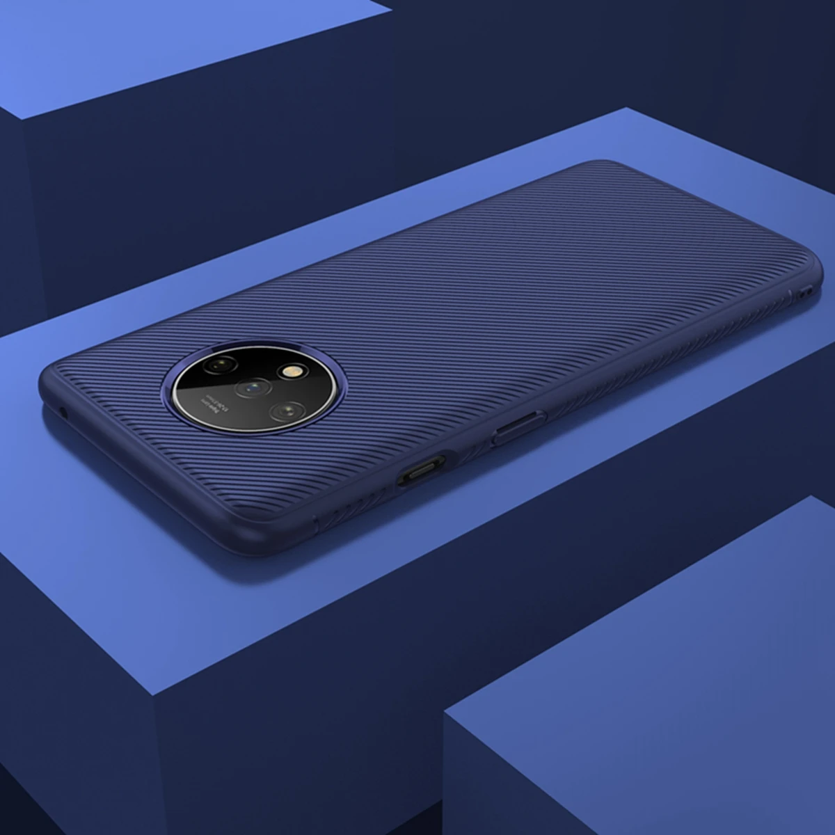 Для Oneplus 7 T 7 Pro Чехол силиконовый тонкий Матовый ТПУ текстурированный резиновый противоударный чехол One Plus 7 Pro 1+ 7 Oneplus 7 T 7 T Чехол Броня - Цвет: Синий