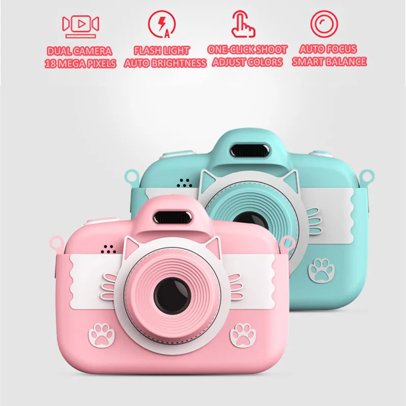 

Mini Children's Camera 3.0" Touch Screen Hd Digital Camera For Kids Cute Dual Lens Toy Camera For Children Toys Girl Boys Gift