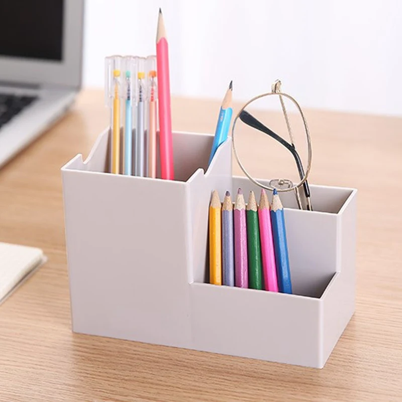 

Multi Function 4 Grids Office Desktop Organizer Stationery Storage Box Pen Pencils Remote Control Phone Container Holders