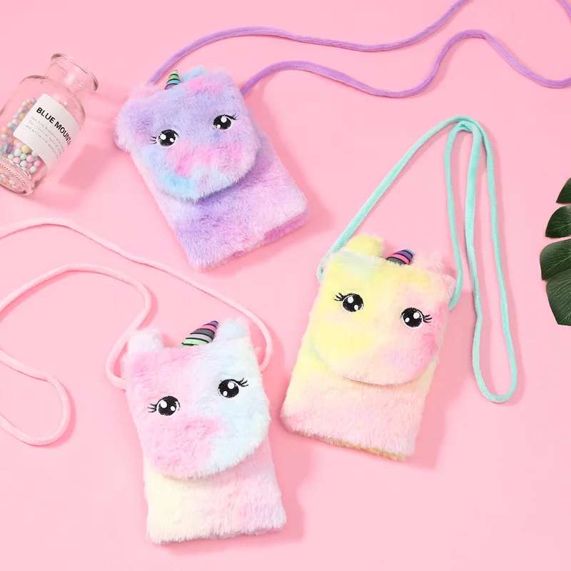 Зимняя детская разноцветная мини-сумка-мессенджер для девочек сумка через плечо