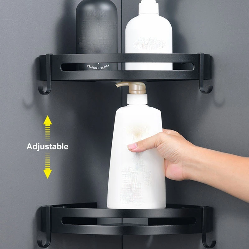 

Non Hole Bathroom Bathroom Toilet Toilet Toilet Toilet Toilet Toilet Triple-cornered Wall Hanger Shelf Storage Towel