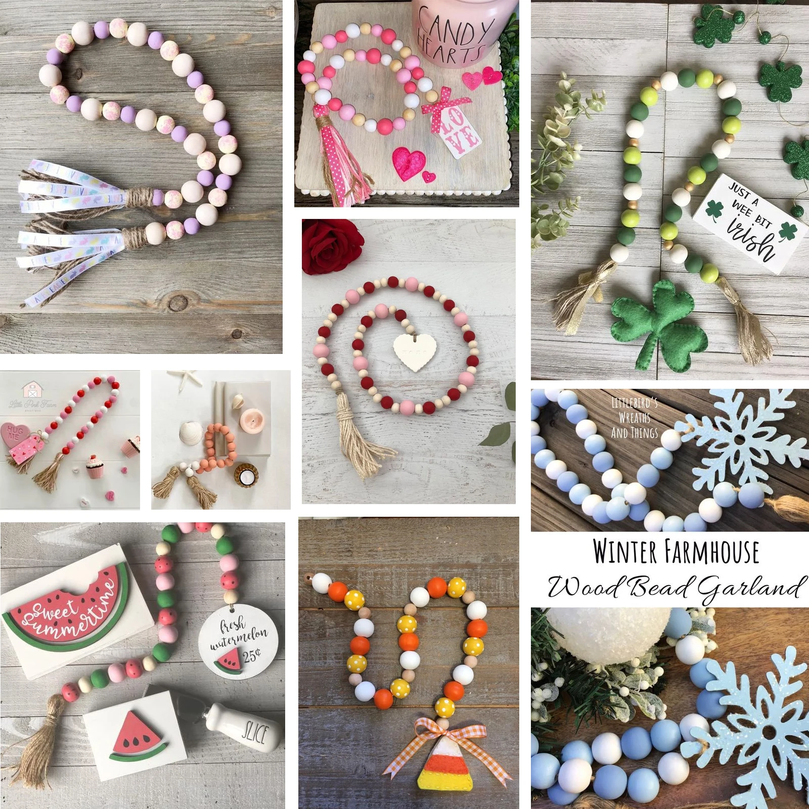 

Colorful Wood Beads,8/10/12/14/16/20/22MM Colored Natural Wooden Round Spacer Handmade Beads in Ten Colors for Garland,Farmhouse