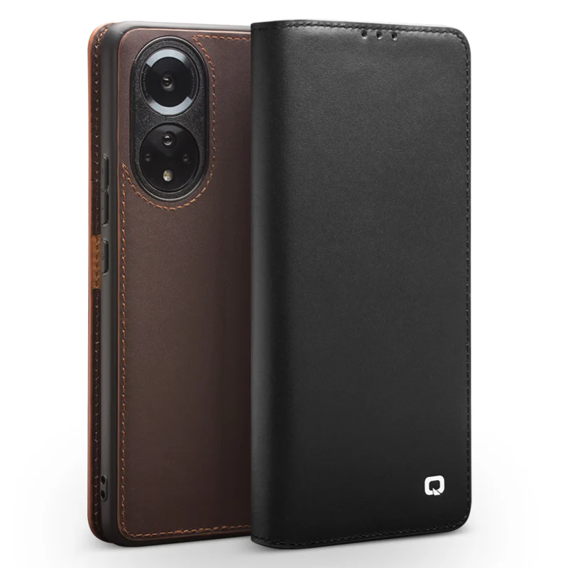 

Flip Natural Cowhide Genuine Leather Phone Cover For Honor 50 Pro Business Card Slot Pocket Wallet Full Protection Cases Honor50