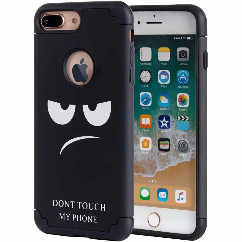 Защитный чехол для iPhone 7 Plus/8 Plus тонкий гибридный жесткий и мягкий силиконовый