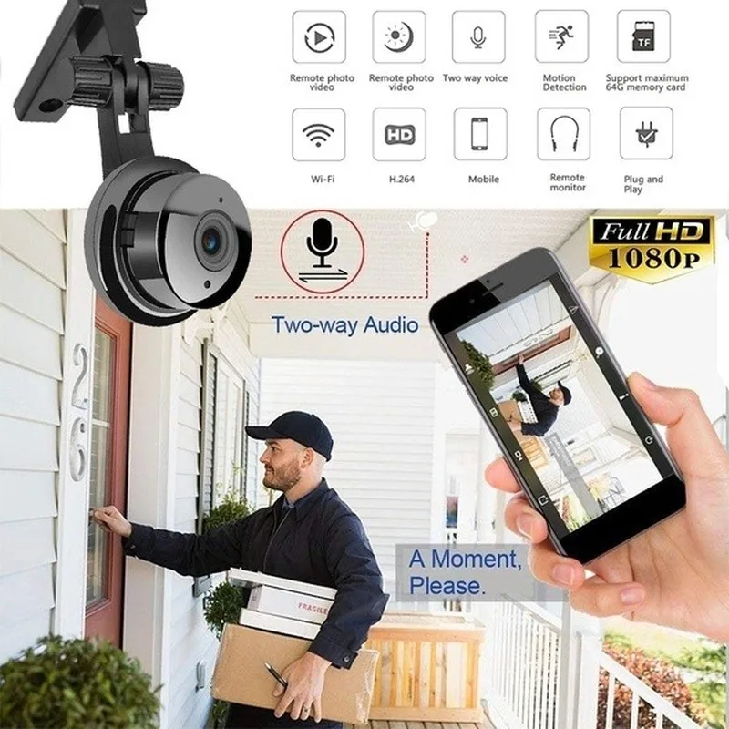 Мини wifi камера 1080P Full HD микро видеокамера широкоугольный объектив инфракрасное ночное видение сеть умный мониторинг Домашняя безопасность