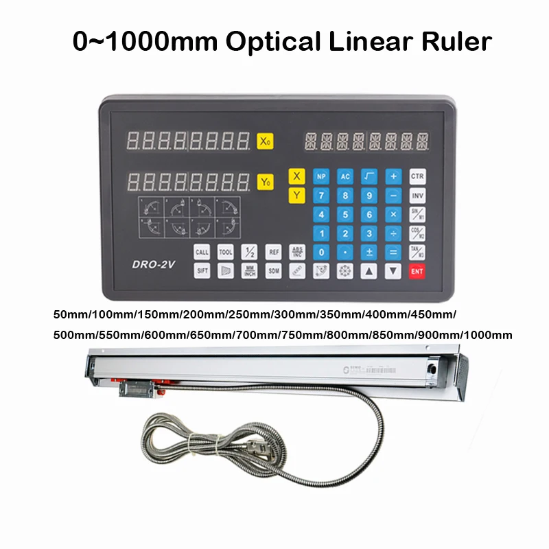 High Precision LCD Digital Readout DRO 0-1000mm Glass Linear Scale Encoder Sensor for CNC Milling Lathe Machine