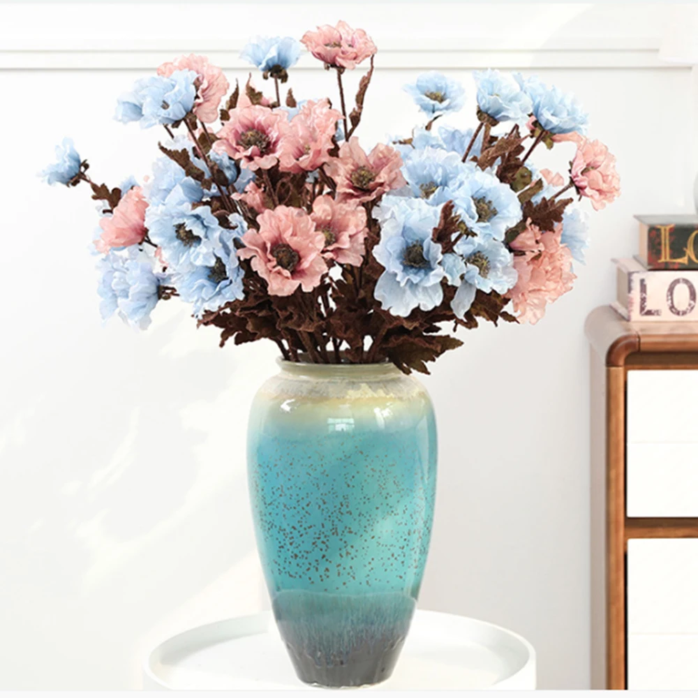 Искусственные цветы композиции реалистичные искусственные маки букет имитация