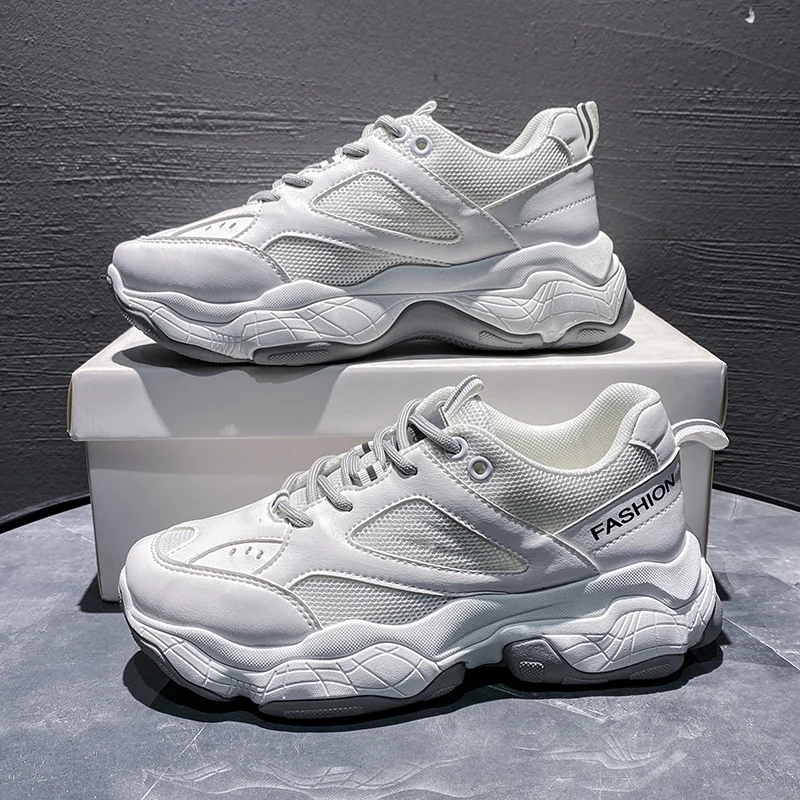 

Women's Spring,Summer Platform Sneakers, Off White,White Rubber Sole Shoes.Running Shoes Tennis Shoes For Hiking, Ladies Shoes