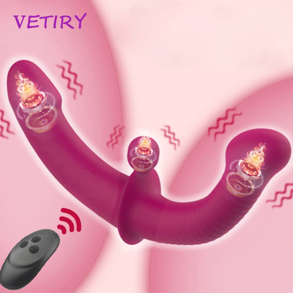 Без бретелек с дистанционным управлением двойной головкой стимуляция точки G для