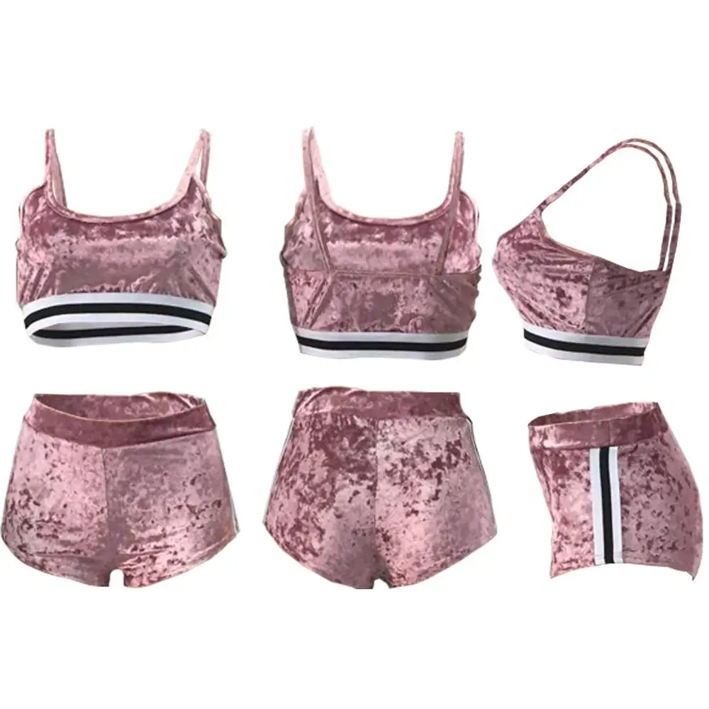 

Sexy 2 Piece Set Women Cami Crop Top With Shorts Set Summer Slim Two Piece Set Lady Hollow Out Skinny Short Tracksuits Nightclub