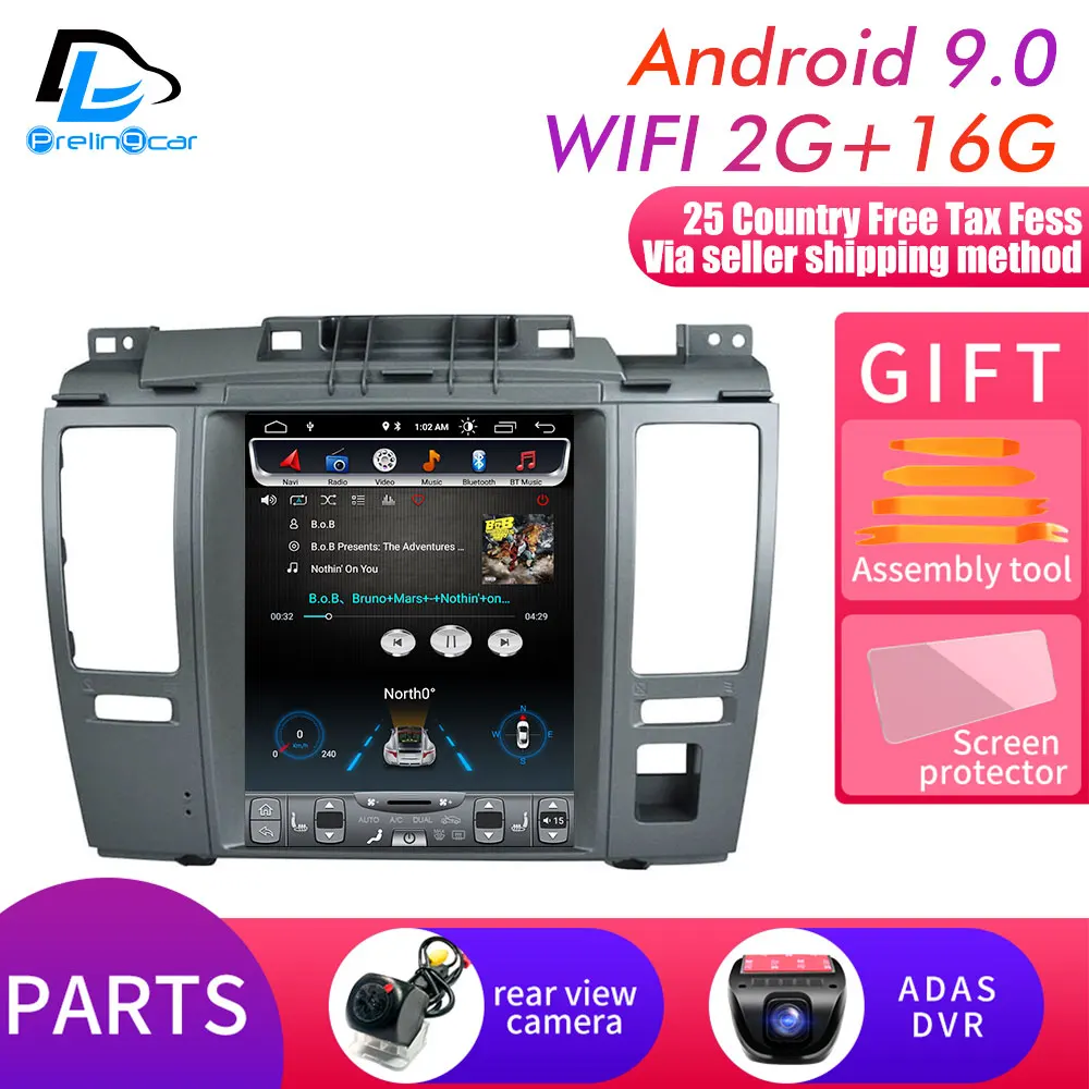WIFI 2G16G add DVR 32G rom вертикальный экран android 9,0 Автомобильный gps мультимедийный видео радио плеер в тире для nissan tiida pulsar автомобильный навигатор - Цвет: WIFI 2G16G add DVR
