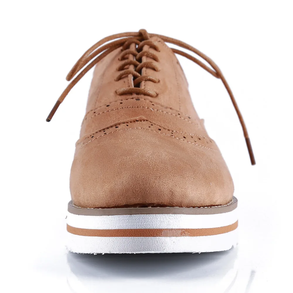 

Plus Size 35-43 Women Flat Hollow Platform Shoes Oxfords British Style Ladies Creepers Brogue Shoe For Female Lace Up Footwear