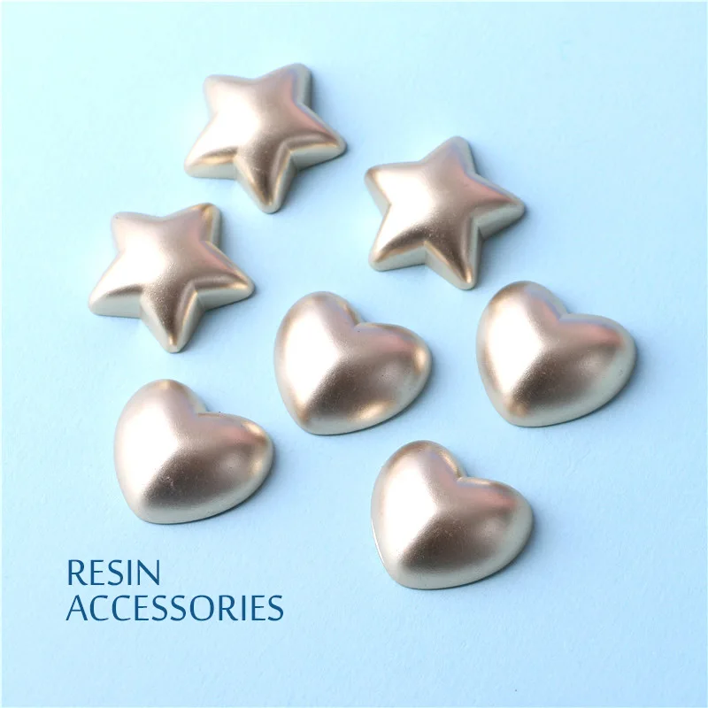 

10Pcs Gold Heart Star Shape Flat back Resin Cabochon Flatbacks Hair Bows Center Accessories DIY Scrapbooking Decoration Crafts