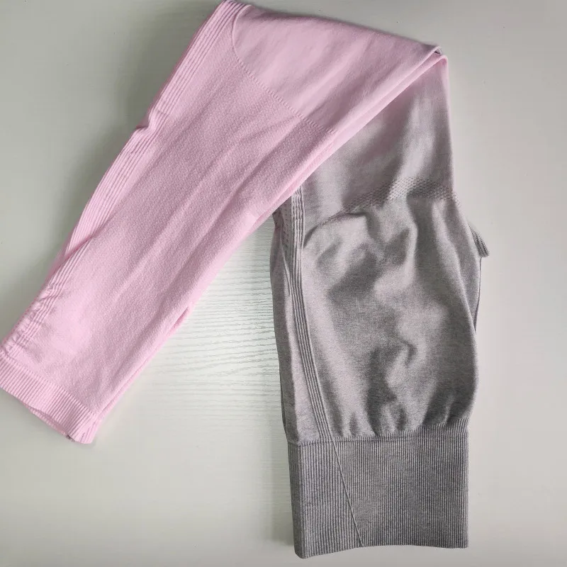 Light Grey-Pink Nepoagym, женские бесшовные леггинсы с эффектом омбре, бирюзовые штаны для йоги с высокой талией, женские спортивные Леггинсы, тренировочные колготки, леггинсы для тренажерного зала, фитнеса - Цвет: Light Grey-Pink