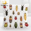 BlessLiving Insect Cushion Cover Beetles Pillow Case Watercolor Decorative Throw Pillow Cover Colorful Hipster Home Decor 1