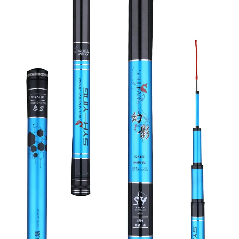 4H 5H 6H Hard Taiwan Fishing Rod 3.6/4.5/5.4/6.3/7.2 M Hand Pole Carbon Fiber Spinning Telescopic Fishing De Pesca Fish Tackle enlarge
