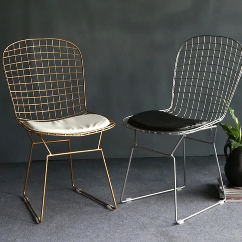 Европейский металлический стул современный минималистичный один обеденный