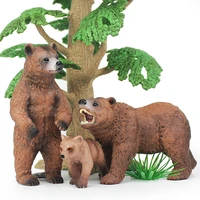 simulation solid plastic wild animal model toy ursus arctos family set bear childrens cognitive decoration gift