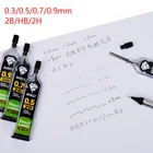 Автоматический карандаш, 30 шт.кор., 0,30,50,70,9 мм, сменный стержень для механического карандаша 2BHB2H, свинец Schoo, офисные принадлежности