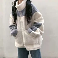 jacket women fur oversize hoodies harajuku women winter fleece plus size streetwear bomber jacket faux lambs fur coat