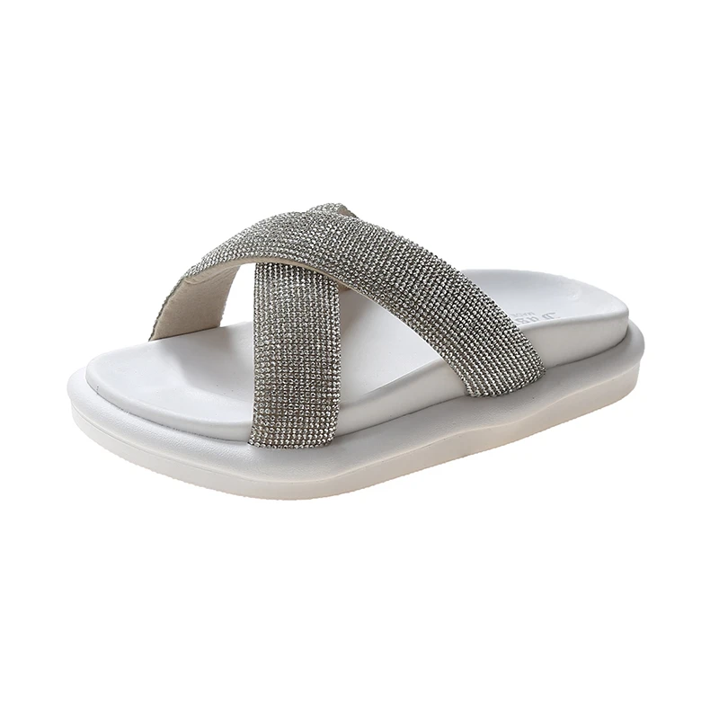 

New casual ladies flip flops summer new solid color wild comfortable round head comfortable toothy sandals flat shoes 2021