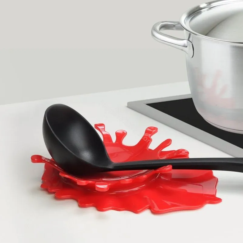 

Mustard Blood Shaped Spoon Rest by Mustard Kitchen Cooking Aid Cup Holder