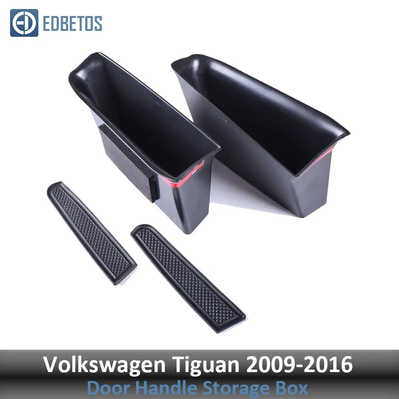 Tiguan Door Storage Для Volkswagen Tiguan 2009 2010 2011 2013- дверная ручка подлокотник контейнер держатель лоток коробка для хранения Органайзер аксессуары - Цвет: Tiguan Door Storage
